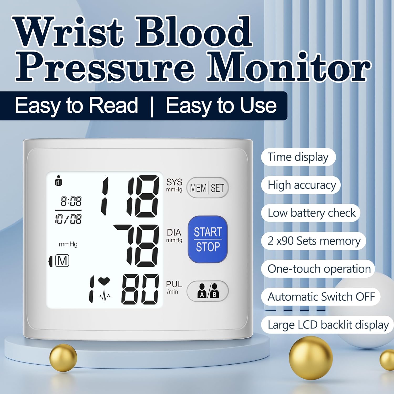 Wrist Blood Pressure Monitor View 2